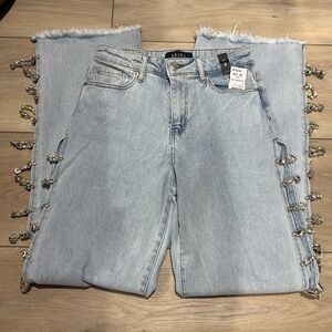 NWT AKIRA RHINESTONE DENIM